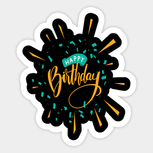 Happy Birthday Party Kids Celebration Explosion Sticker